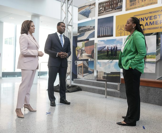 Vice President Harris is joined by EPA Administrator Michael Regan as she announces $20 billion in funding to expand clean energy investments.