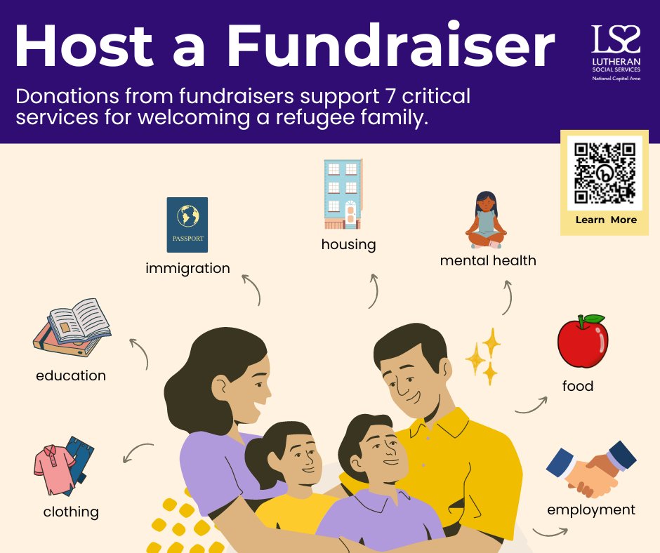 LSS_NCA's tweet photo. Gifts donated through fundraisers go directly to these 7 critical areas of support. We encourage groups to take part in hosting a fundraiser on behalf of their new neighbors. Learn more and sign-up here >> https://t.co/tN8ho6r76M #refugees #refugeeresettlement #DMVcommunity https://t.co/8sYsdHut5h