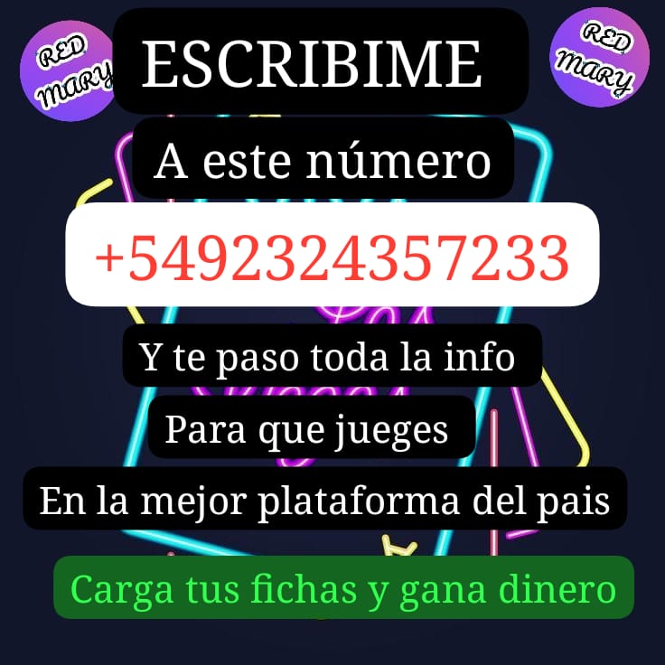 Hola..me llamo  cesar soy  cajero de casino online de vegas365..escribime y te paso toda la info que necesites para poder jugar en la mejor plataforma del país .