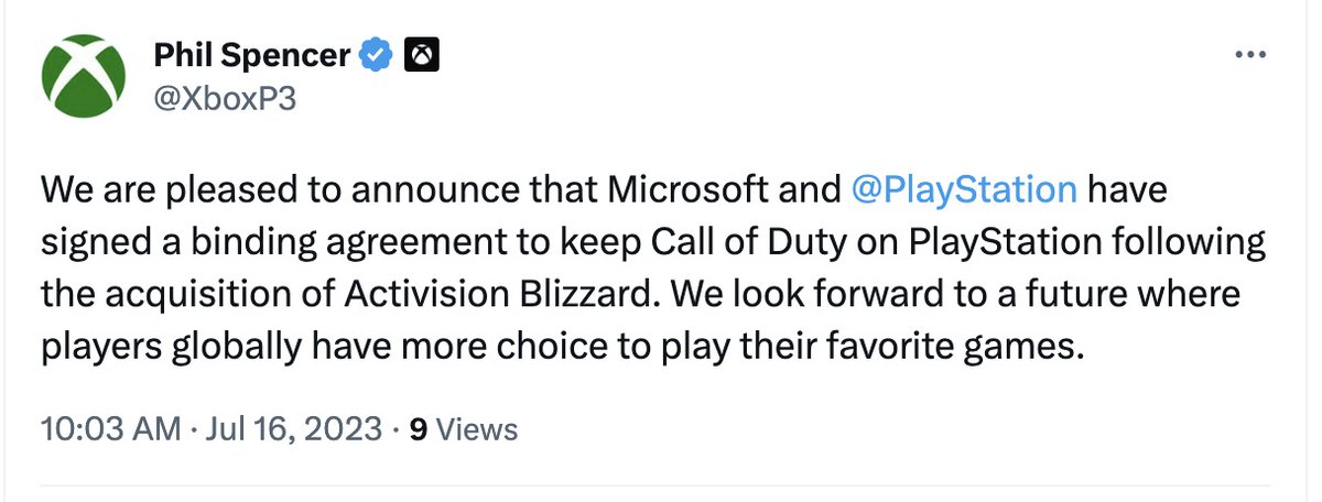 Breaking: Microsoft and Sony have signed a deal to keep Call of Duty on PlayStation