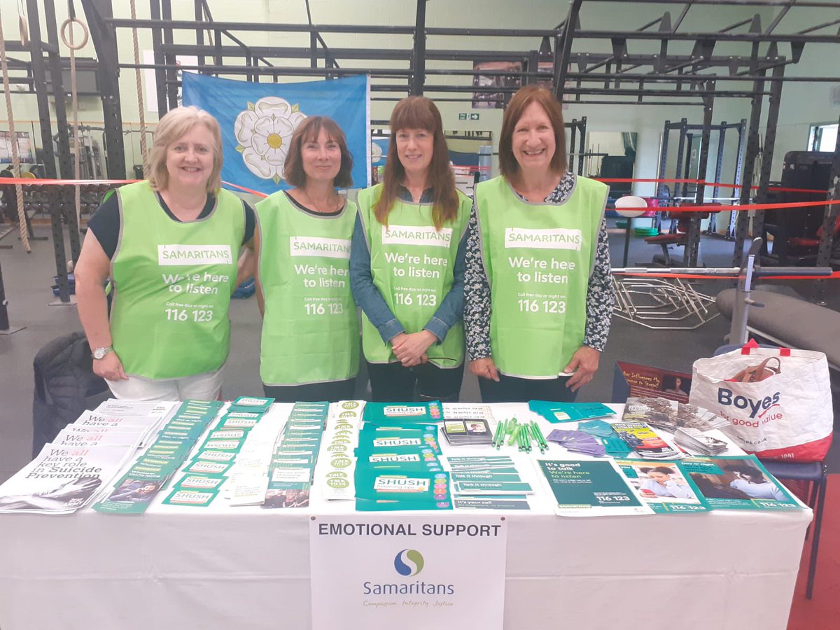 Samaritans recently attended the GAZA Barracks Health Fair - 3 Medical Regiment, Light Dragoon Guards and Joint Hospital Group North. It was a very well organised event with lots of interest and conversations.  Next Health Fair is on Wed 26th July. #bfbs #catterick #HealthFair
