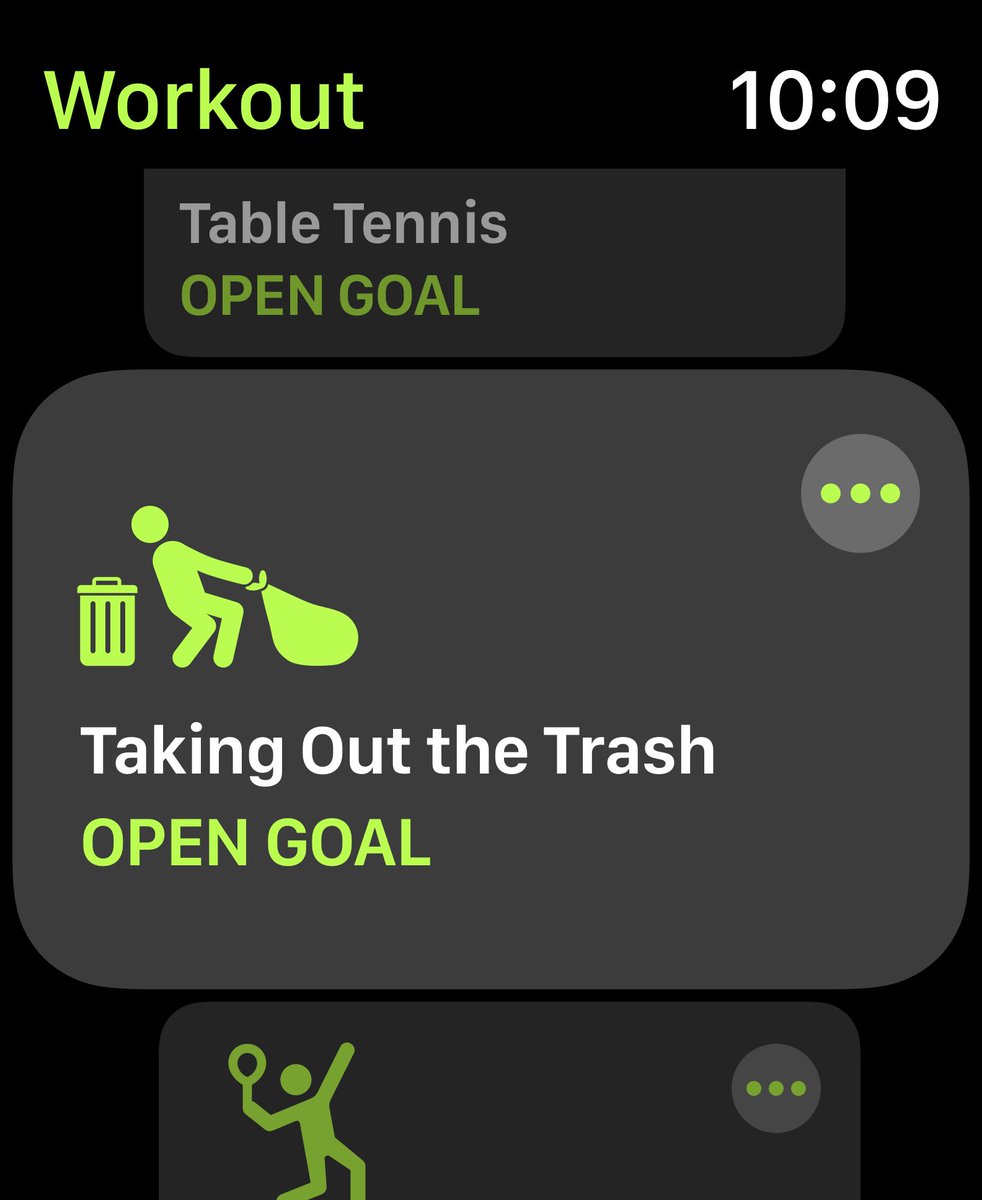 Lesser known Apple Watch Workouts: Taking Out the Trash. 🗑️