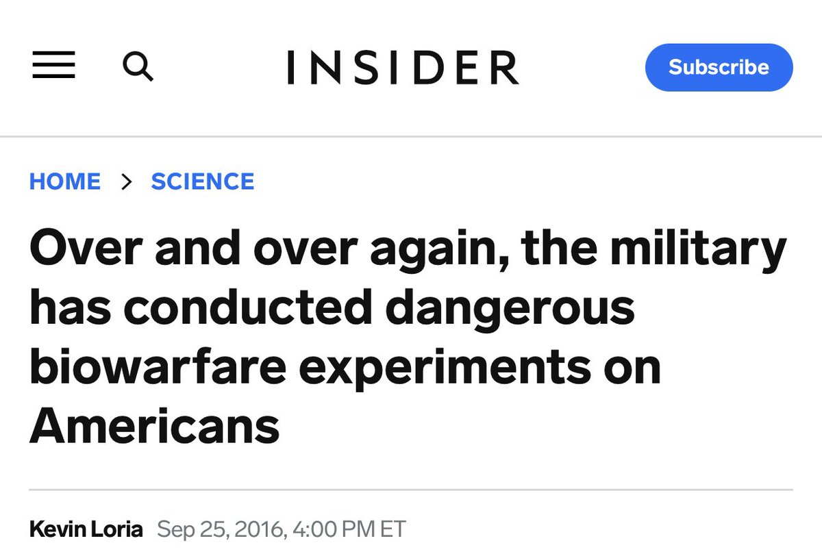 TheChiefNerd's tweet photo. “The military tested how a biological or chemical weapon would spread throughout the country by spraying bacteria as well as various chemical powders — including an especially controversial one called zinc cadmium sulfide. Low flying airplanes would take off, sometimes near the Canadian border and they would fly down through the Midwest dropping their payloads over cities.

To prevent suspicion, the military pretended that they were testing a way to mask the whole city in order to protect it. They told city officials that ‘the tests involved efforts to measure ability to lay smoke screens about the city’ to ‘hide’ it in case of nuclear attack.

These air tests were conducted around the country as part of Operation Large Area Coverage.”
