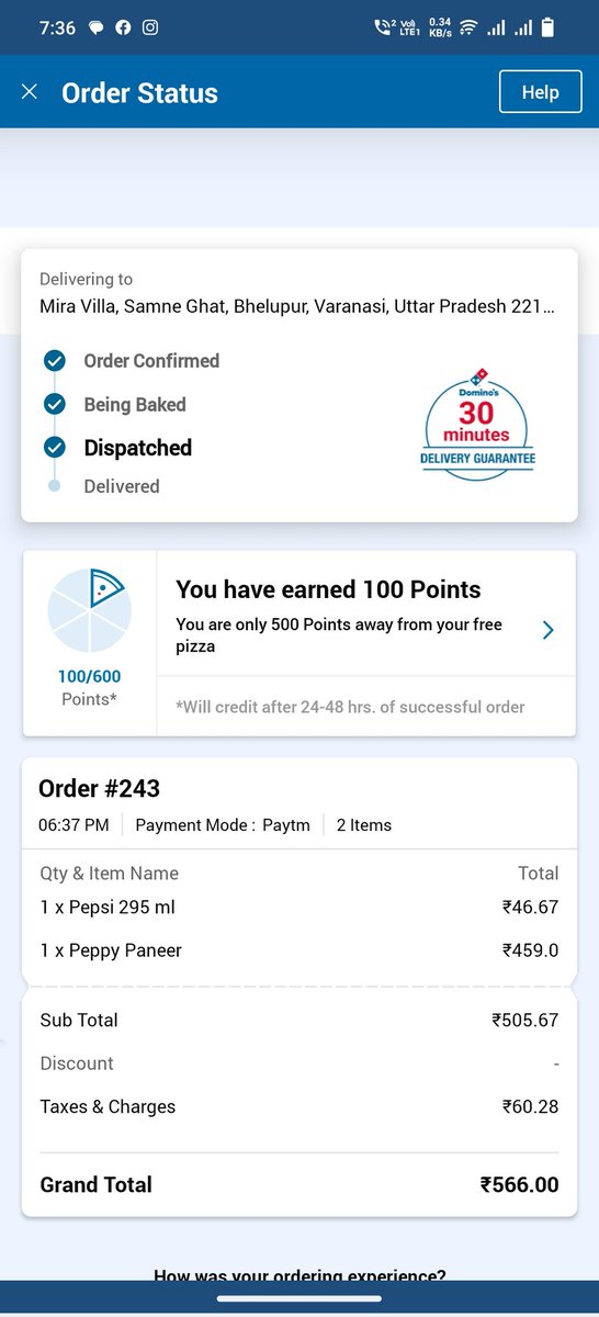 RJ_Vlogs23's tweet photo. I have ordered Domino's Pizza at 06:37 pm and it's around 07:40 am waiting since one hour I didn't receive my order and I am paying for 566 but Domino's customer support didn't not respond and Store also, Hopeless disappointed #dominospizza
@dominos @dominos_india https://t.co/efyhpPXOZl