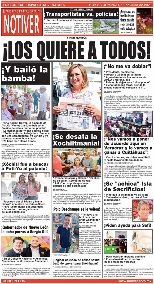NOTIVER's tweet photo. #Transportistas vs #Policías
No me van #doblar #Aguanta #embates de #AMLO y #MORENA
Se #desata la #Xochiltmanía
Le #vamos a #ganar a #Cuitláhuac
#Piden #ayuda para #Sofi para #localizar #implante #auditivo
#Regidor #acusado de #abusosexual trata de #operar para #Sheinbaum https://t.co/t2X1zpugwq