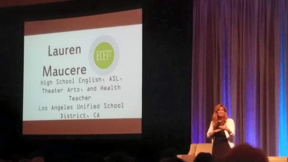 8 years ago I was honored to watch @LaurenMaucere give a Cultivating a Calling keynote at #ECET2 Seattle. She shared about #DeafEd & her students' stories. I'll never forget that day. Honored to call her a dear friend ever since. She is truly a mover & a shaker! 🤟🏻