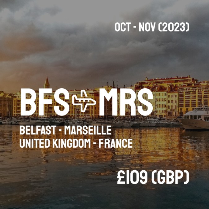 BFSCheapFly's tweet image. ✈️ Belfast (BFS) to Marseille (MRS) for only £109 (GBP) roundtrip 💸
23 live dates on Adventure Machine. - get the app on iOS or Android #belfast #belfastcity #belfastireland #belfastfood #belfastblogger #belfastsink #belfastmaine