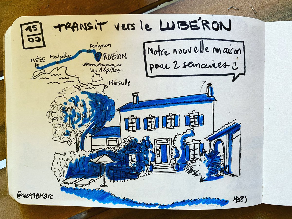 Transit vers le #lubéron #sketchnote de vacances #carnetdevoyage #travelnotebook #sketch #todaysdoodle #robion