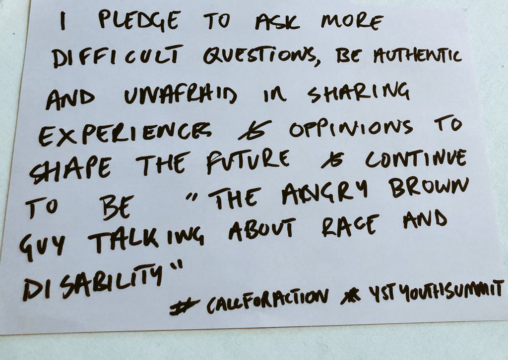 Deeply thought provoking afternoon, listening to the young people, thinking about the challenges and then creating a pledge

Here's my pledge: ⬇️

If your the only 1 in the room your voice has to be louder, silence is not an option!

#calltoaction
#YSTyouthsummit