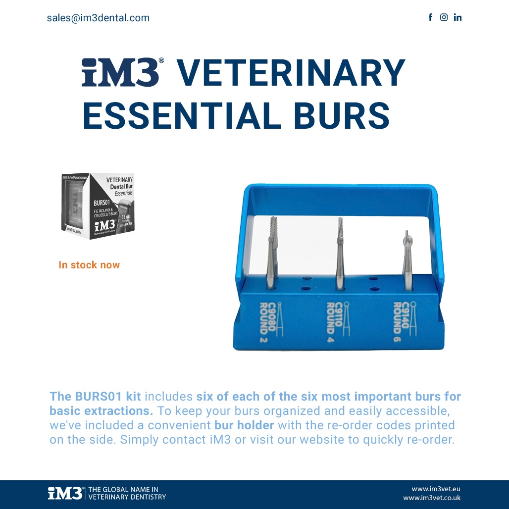 The BURS01 kit includes six of each of the six most important burs for basic extractions. To keep your burs organized and easily accessible, we've included a convenient bur holder with the re-order codes printed on the side.