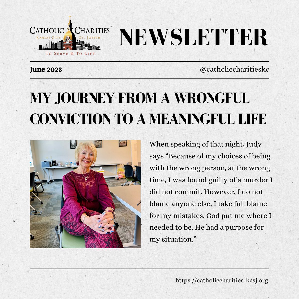 CCKCSJ's tweet photo. In case you missed the article in our June newsletter about Judy, the Assistant Administrator at #CCKCSJ and her wrongful conviction, what she did to find peace and help others who were also incarcerated, follow the link!
https://t.co/Y9HBNNsxqI…-meaningful-life/ https://t.co/FWlZA2UvWU
