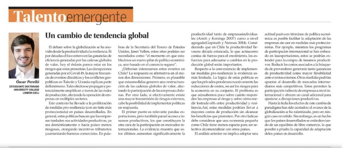 Hermann González (@hegonzalb) on Twitter photo Muy interesante columna de <a href="/oiperello/">Oscar Perelló</a> gran economista y amigo.
La proliferación de medidas pro-resiliencia o proteccionistas por parte de países desarrollados debe ser un tema de especial interés para una economía dependiente del comercio exterior, como Chile 🇨🇱 Muy interesante columna de <a href="/oiperello/">Oscar Perelló</a> gran economista y amigo.
La proliferación de medidas pro-resiliencia o proteccionistas por parte de países desarrollados debe ser un tema de especial interés para una economía dependiente del comercio exterior, como Chile 🇨🇱