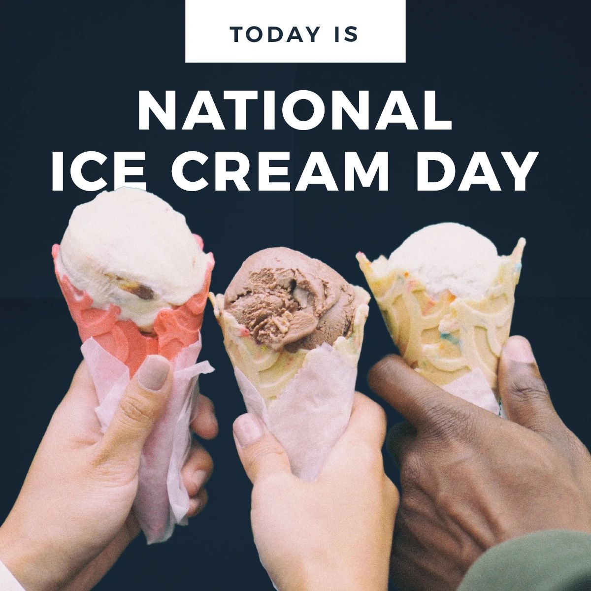 I scream, you scream -- we all scream for National Ice Cream Day! Which flavor is your favorite? Let us know below, and be sure to stop by to treat yourself today!