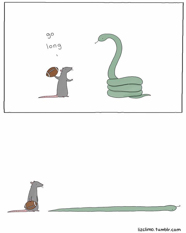 Happy #WorldSnakeDay from me and the funniest @elclimo snake cartoon of all time.