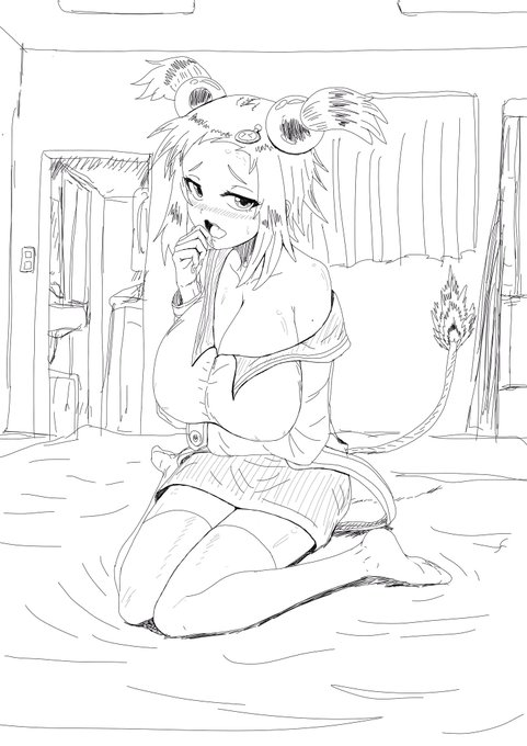 シロン「あのね、パイにゃ、パインさんとプルーンさんにね、早く大人になりたいって言ったらね、変な注射打たれて痛かったけど…、…ど、どぉ〜、マスタ〜💕ボクってせくしぃ〜?(うぅ、一日で戻るって言ってたけど…、よし!こうなったら今のうちに、せくしぃ〜でマスターともっと仲良くなるぞ…💕)」 