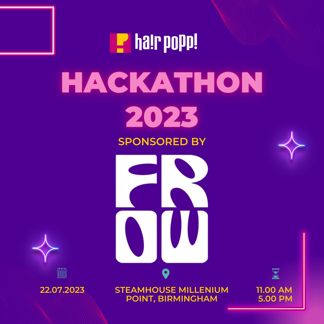 hairpopp's tweet image. Our hackathon is proudly sponsored by @frowmagazine
📣 @hairpopp is hosting #javascriptdevs #UXUIdesigners & tech enthusiasts to unlock the haircare solutions by developing a tool to save women w/afro & curly hair 💰
Interested? 🎟 tinyurl.com/yp2n5baf
#BlackTechTwitter