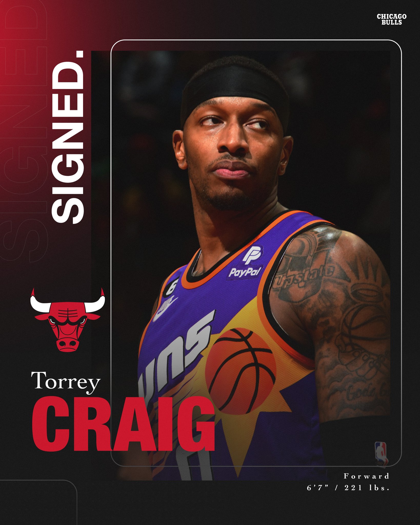 Chicago Bulls on Twitter: "OFFICIAL: We have signed F Torrey Craig.  https://t.co/j3vx7cKxSj" / Twitter