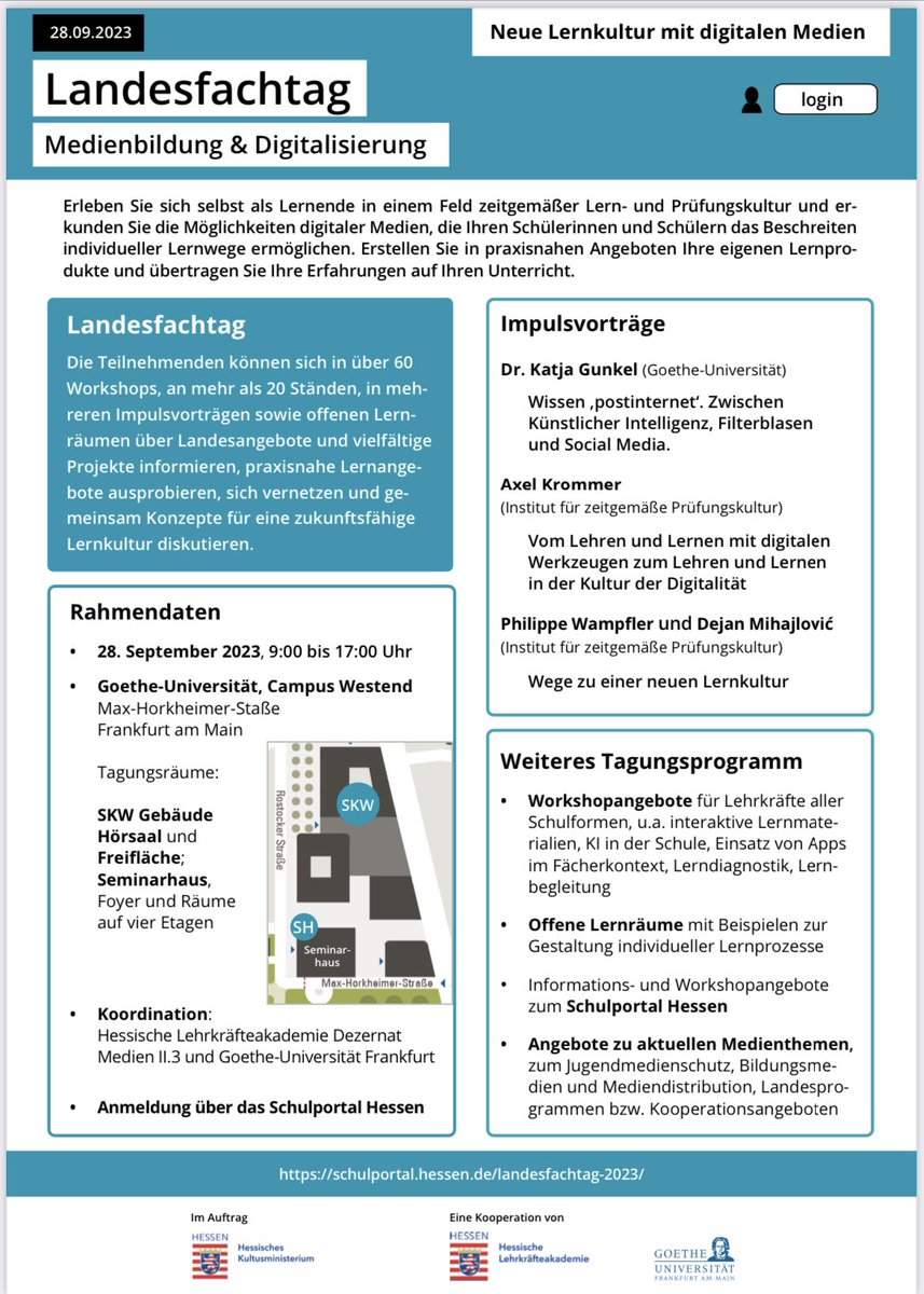 Save the date und Anmeldung zum Landesfachtag 2023: schulportal.hessen.de/fortbildungen/…