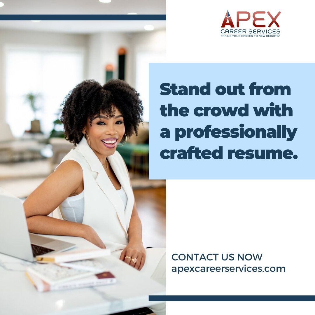 APEXCareerSvcs's tweet image. Unlock your career potential with a professionally crafted resume that stands out from the crowd. Visit apexcareerservices.com and make your mark! 

#ResumeWriting #PersonalBranding #CareerSuccess #JobSearch #APEXCareerServices