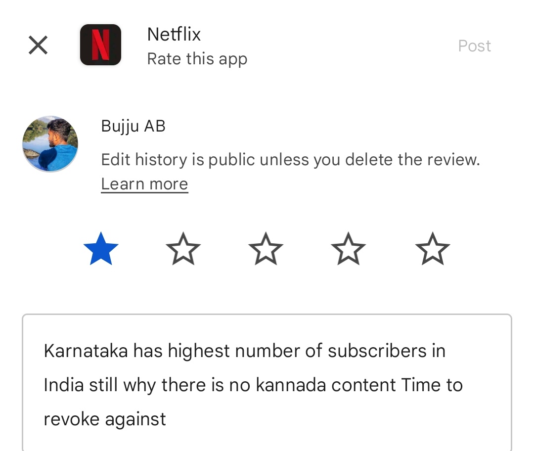 Bujju_ABD17's tweet photo. I'm a Kannadiga 💛 ❤️

I'm Yours Regular Subscriber please Serve in My Launguage in #Kannada 🙏🙄 

#WeDemandKannadaInNetflix 
#ServeInMyLaunguage
#KannadaContents 

@Netflix_INSouth @NetflixIndia @netflix https://t.co/Ubdl339OGl