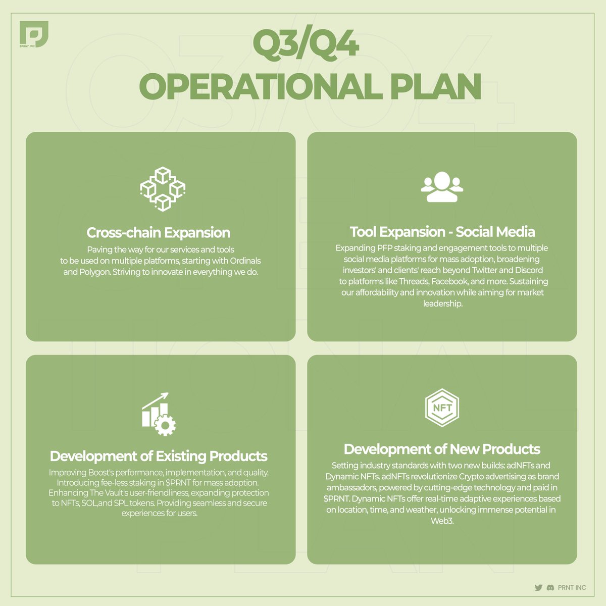 Gm ☀️

Happy Sunday. Some light reading for you may be a TLDR of some of our Q3-Q4 plans. 

adNFTs and Dynamic NFTs are just two of the ways we aim to innovate and set the standard. 

Powered by $PRNT, for $PRNT.