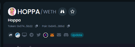 Thanks to #Dextools for updating Hoppa's socials 🩷🐸

Keep in mind that every $HOPPA holder is getting $HOPPY reflections automatically! It's awesome tokenomics😍

📌Dextools link: dextools.io/app/en/ether/p…

$PEPE #HOPPY #PEPE