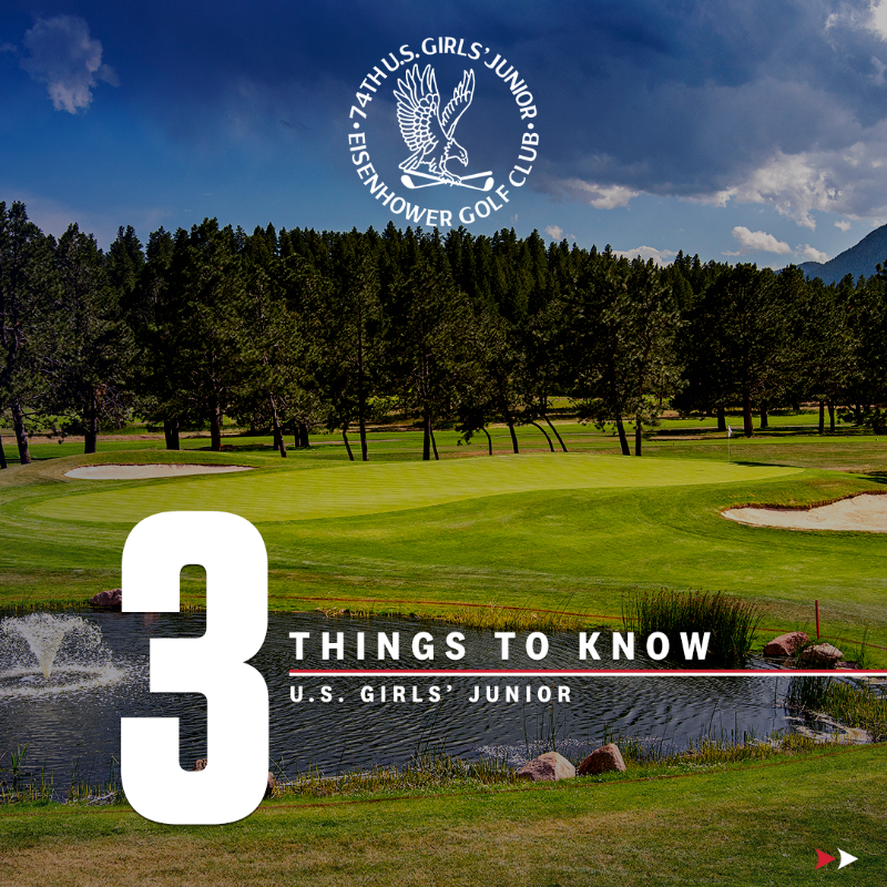 USGA's tweet photo. We're in for an exciting week at the @AF_Academy Eisenhower Golf Club’s Blue Course! #USGirlsJunior

Some notes heading into competition 👇