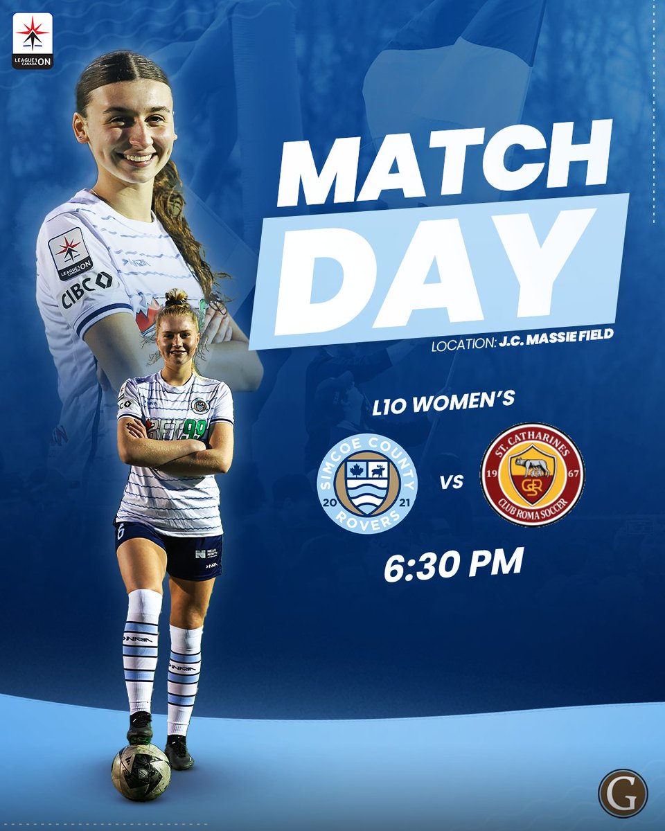 GAME TIME 😎

The Rovers are hosting St. Catharines Roma at J.C. Massie Field at 6:30 🔵⚪

A tight race for playoffs with 5 teams battling for 1 spot, so let's fill Barrie with blue and show our unwavering support for our lady Rovers

#SCRFC #ThePeopleAreTheCounty #L1OWomens