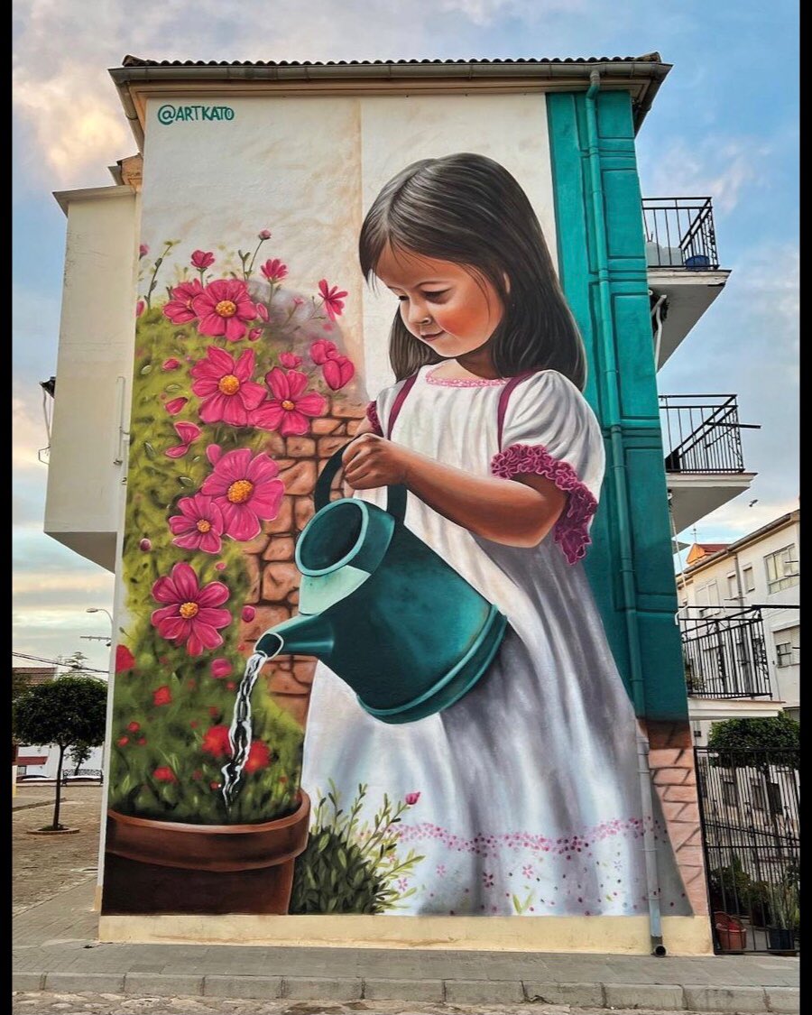 creginaldoa's tweet photo. my favorite #streetart (#ronda #Andalusia #malaga #spain “Drops of life” by @KatoArt2 ) #art #urbanart #graffiti #creative #amazing #cra https://t.co/BBzlJDQd06