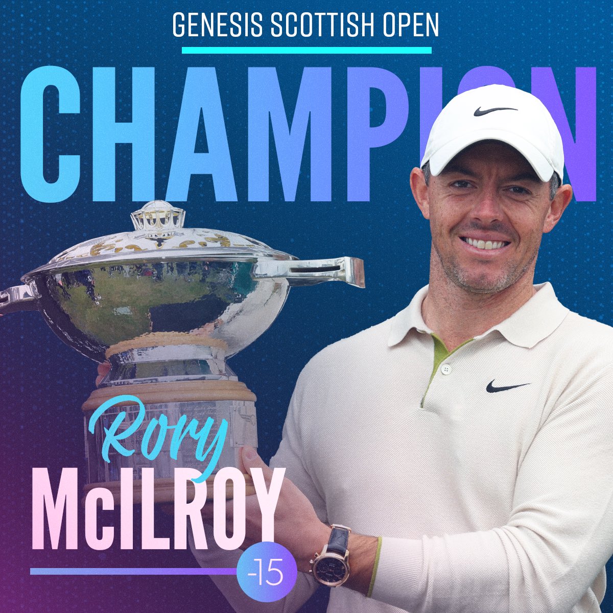 TGL's tweet photo. What a win! Congratulations to @McIlroyRory on a spectacular finish at the @ScottishOpen. 👏👏👏 That’s another 🏆 for #TeamTGL! https://t.co/A7SeF2aDZw