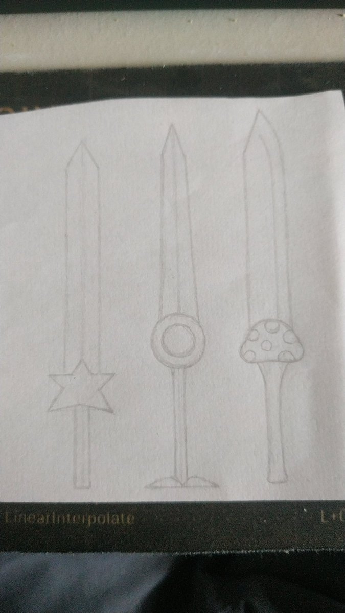 ThalesRebello's tweet photo. Drawing super Mario powerups as swords #sketch #wip #swords #supermario https://t.co/rw38TXWVwK