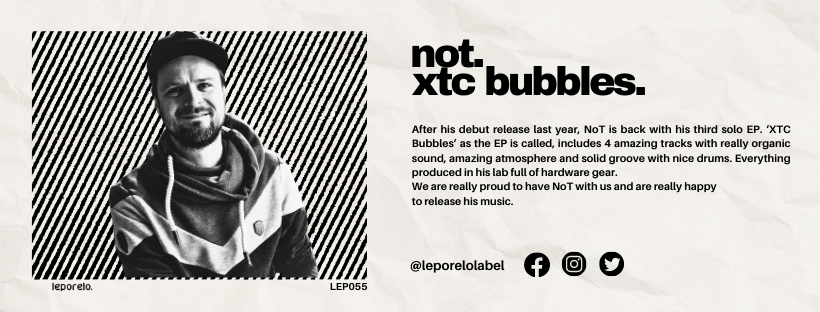 leporelolabel's tweet photo. 🔘 NoT - XTC Bubbles
☑️ OUT NOW ▶️ https://t.co/FdNIu5p2mi
#newmusic #newmusic2023 #newep #notmymusic #leporelolabel #technomusic #housemusic #electronicmusic #electronicdancemusic #acidhouse #acidhousemusic #minimaltechno #minimaltechnomusic #deephouse #deephousemusic https://t.co/1ZG6ObTwyY