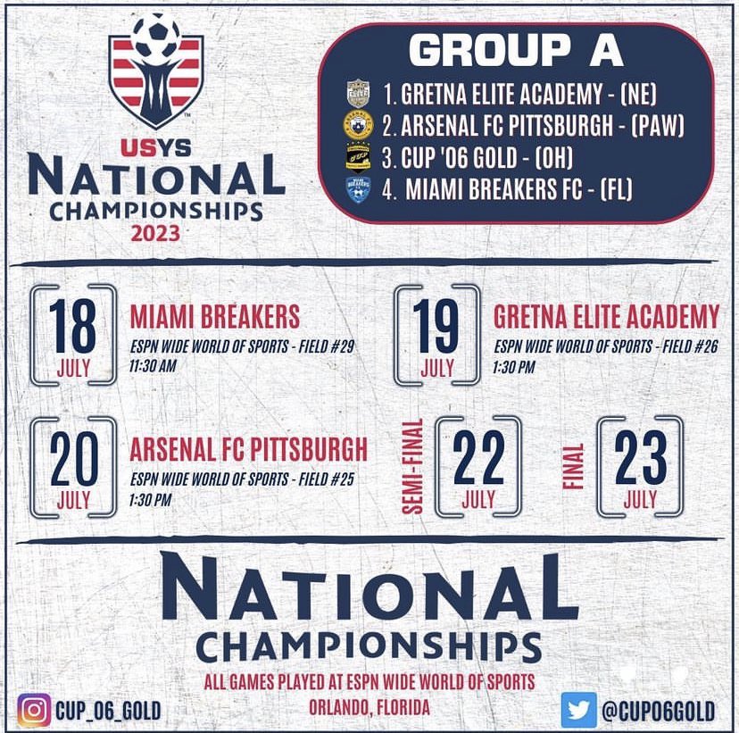 alexdorko6's tweet photo. The schedule is out! I am excited to play with the 2006 CUP Gold team as we try and defend our National Title. Let’s go!
@CUP06Gold 
@NationalLeague 
@USYouthSoccer 
@CincyUnitedCUPB https://t.co/dDpzDfQYet