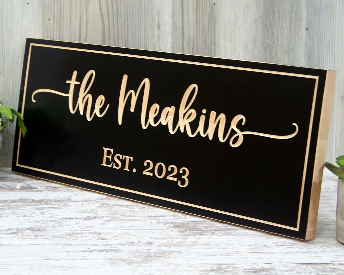 Exciting news! Looking for the perfect wedding gift? Check out these personalized last name signs! 💑🎁 Custom wood plaques with your family name and established date. Get yours today! #WeddingGiftIdeas #CustomWoodSign #FamilyNamePlaque #EstablishedSign