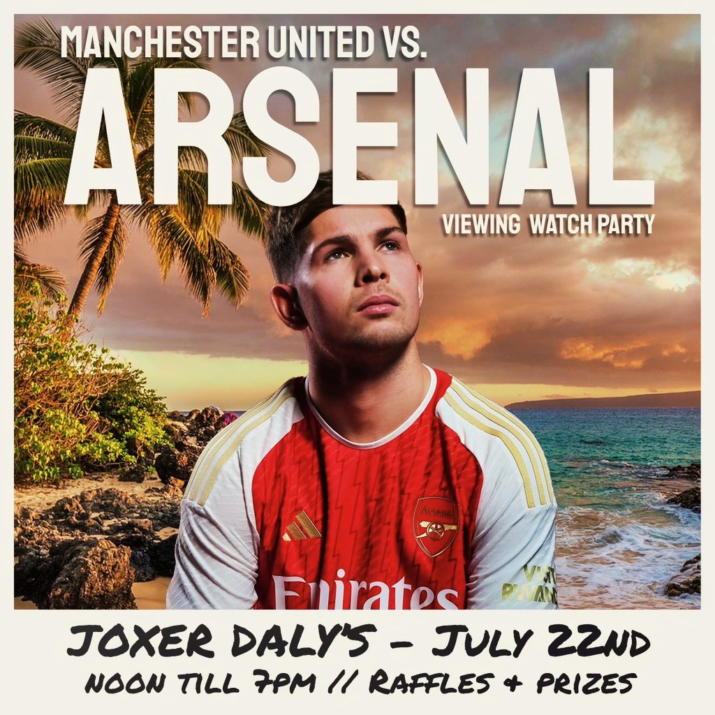 Join <a href="/Arsenal_LA/">Arsenal Los Angeles</a> <a href="/arsenalamerica/">Arsenal America</a> for the Arsenal in LA Man U match viewing at <a href="/joxerdalysLA/">Joxer Daly's</a> July 22 from 12 to 7 ❤️🤍COYG!