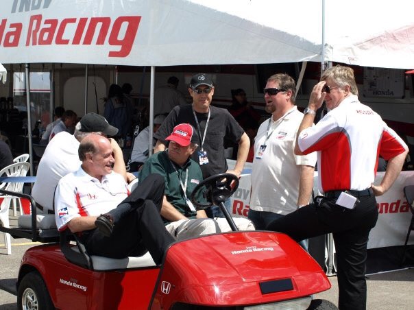 As today’s @hondaindy unfolds, I’ll be thinking about all the great conversations sparked by T.E McHale outside @HondaRacing_HPD hospitality. 

I’ve shared this picture before — to me it’s the essence of #IndyTO.

📸 (l-r): #TE #RobinMiller @IndyOreo @BruceMartin_500
@DanLayton3