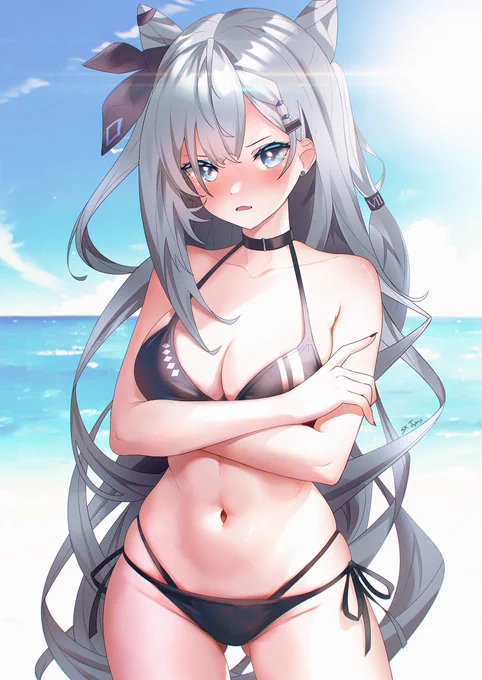 "I'm off duty, quit staring at me."   More HoloSummer with our favorite secret agent~   #Zetacrylic