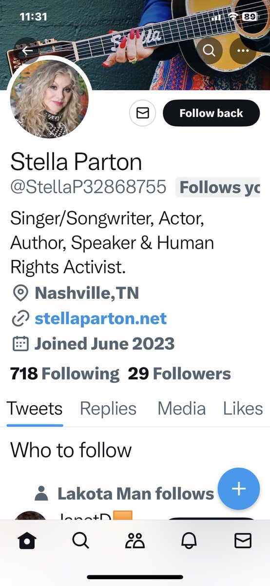 debm133's tweet photo. @StellaParton Someone is impersonating you on Twitter… not sure why they followed me. Reported &amp; blocked. I like threads better too https://t.co/6vICN6pflF