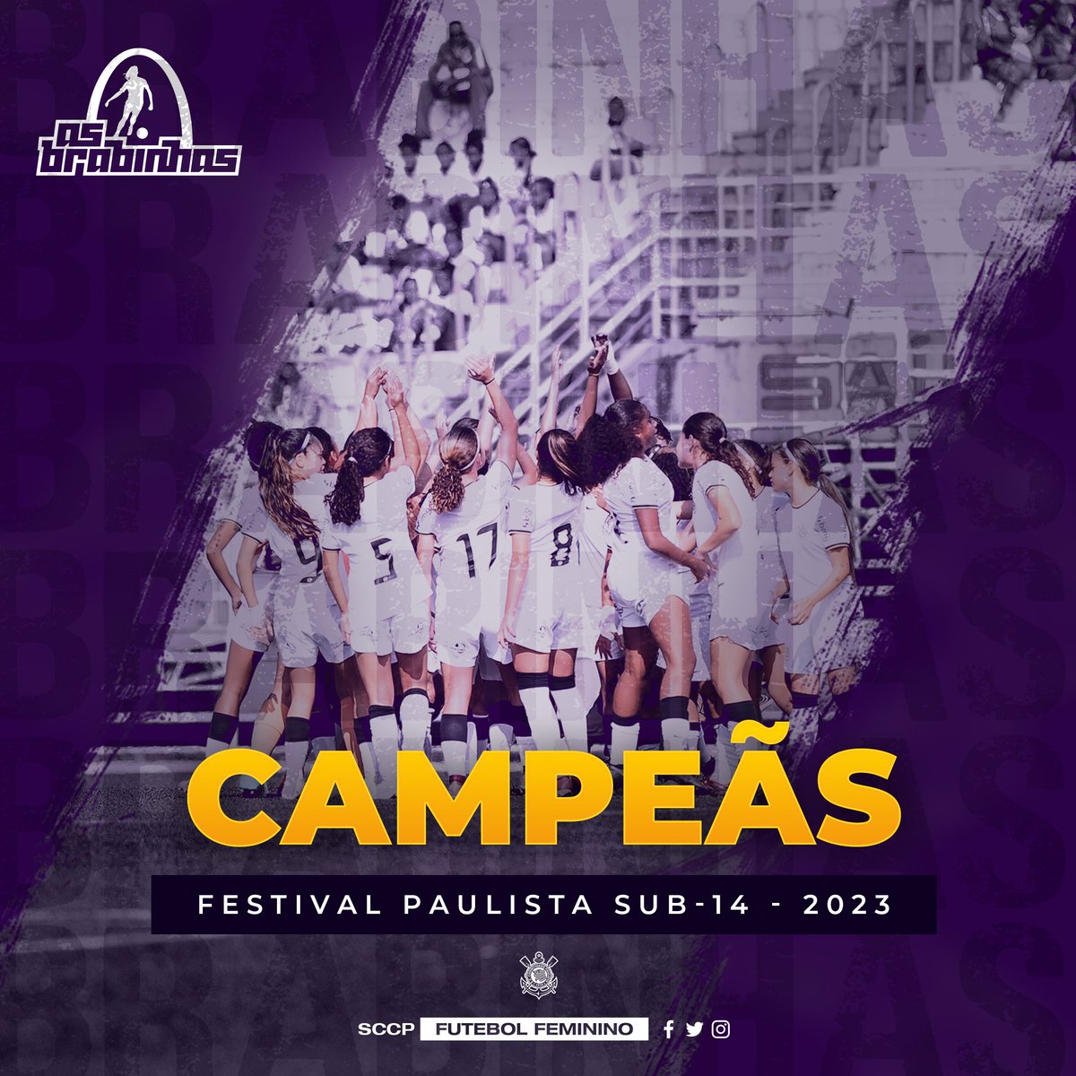 O nosso futuro tem talento, tem garra, é brilhante e já levanta taças!

Parabéns, Babynhas: campeãs do Festival Paulista Sub-14 🏆💜

#AquiÉCorinthians
#RespeitaAsMinas
#VaiCorinthians