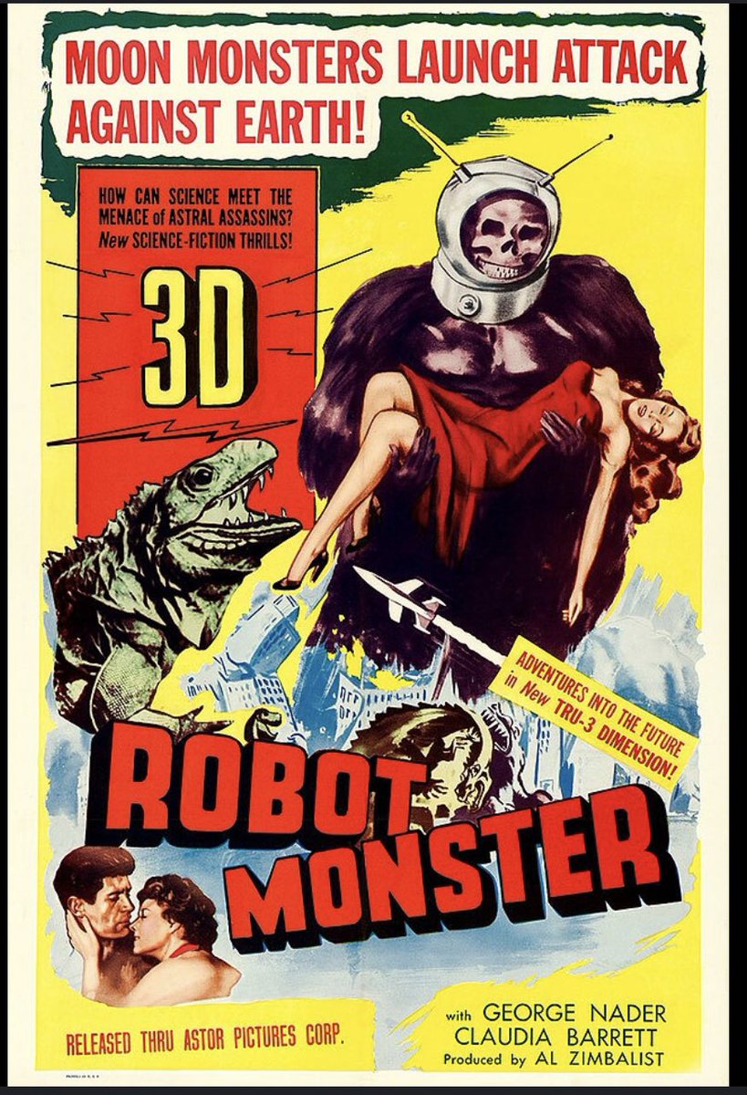 Robot Monster (1953) On a budget of just $20,000 it took in a box office of over $1 million. Reportedly shot in just four days entirely outside. In 1984 MTV showed the movie in its original 3D format, offering 3D glasses by mail ahead of the broadcast.