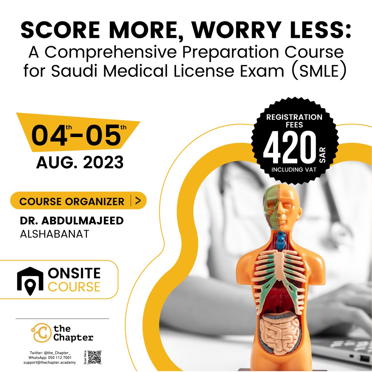 the Chapter on Twitter "Want to Saudi Medical License Exam