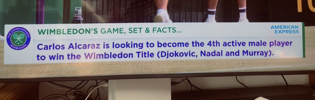 I mean I know Sports is getting obsessed with stats ( cos of the American influence ) but this makes absolutely no sense - surely every ‘active’ player is looking to win Wimbledon ?
