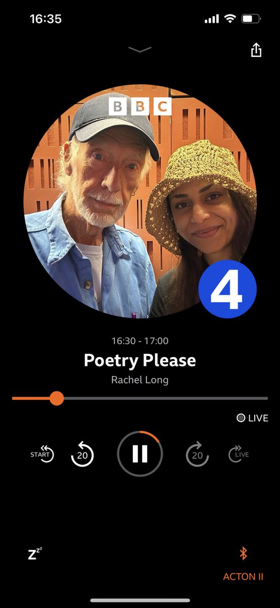 It’s on! What a pleasure to pour a glass and listen to a programme that was such a pleasure to record with @McgoughRoger @bbcpoetryplease @BBCRadio4 Thank you @elizalomas xx