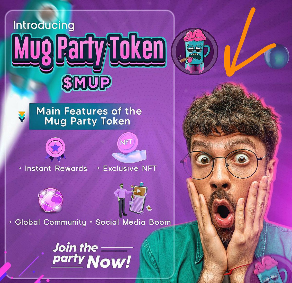 If you are intrigued by the idea of investing in MEMECOIN,then $MUP is the best project to invest on.

🤖 Instant Rewards 
🎨 Exlusive NFt
💸 Global marketing  
👍 Social Media Boom
🚀 Global Community

Join now.  much money= Much Party $MUP 💃💃
#Giveaway #ETH #MugPartyToken