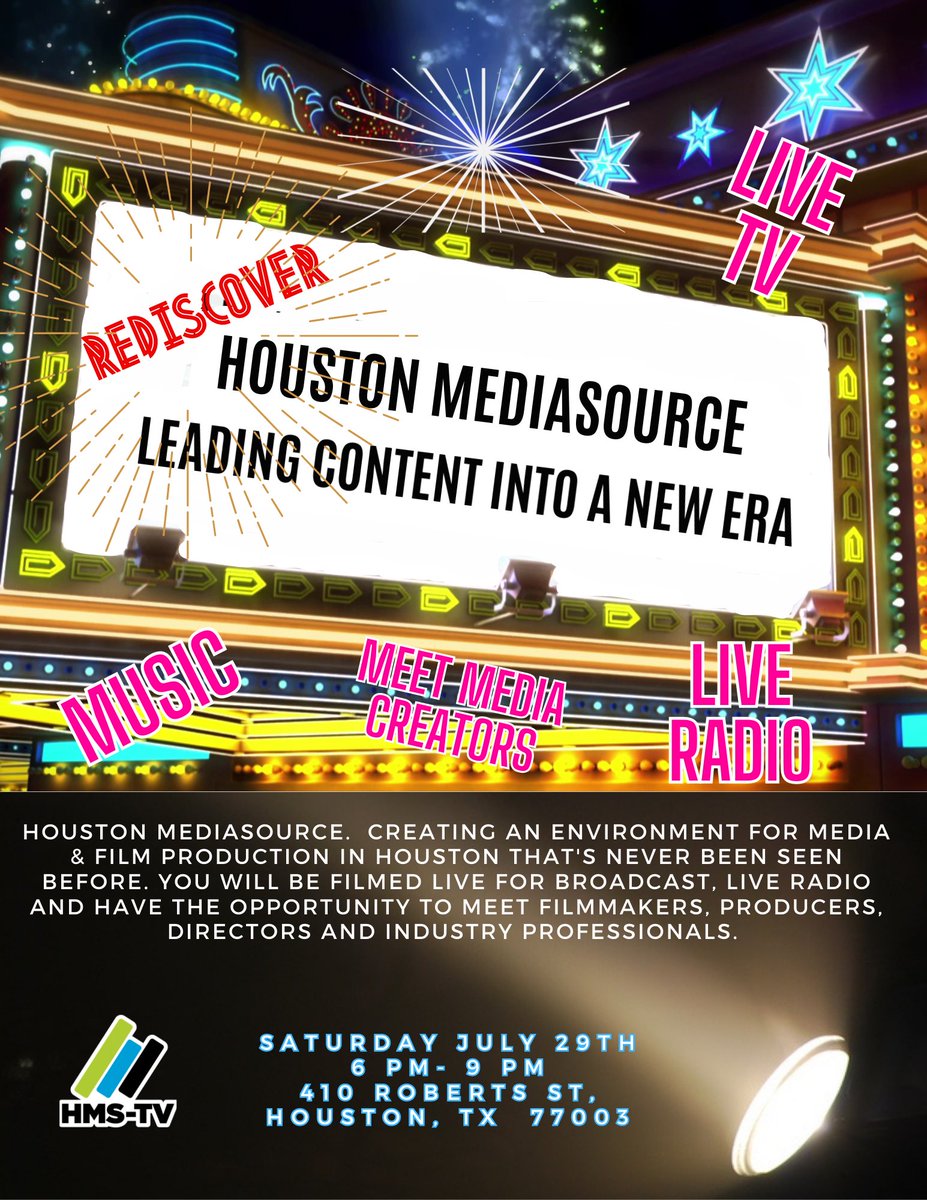 Come discover all the new changes and media related happenings at HMS on July 29th from 6-9 pm.  #film #Filmmaker #music #television #radio 💯🎥🎬🎟️Click this link for more - hmstv.org/events/