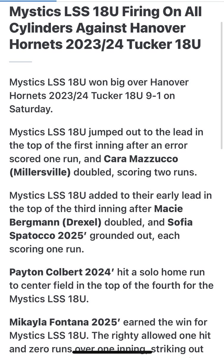 Finished up the tournament on a high! Hit my fifth home run of the summer season. Looking forward to New England’s Finest in two weeks! <a href="/HofstraSoftball/">Hofstra Softball</a> <a href="/KSandberg23/">Kristyn Sandberg</a> <a href="/Bucknell_SB/">Bucknell Softball</a> <a href="/CoachBradPosner/">Brad Posner</a> <a href="/AdrienneClark7/">Adrienne Clark</a>