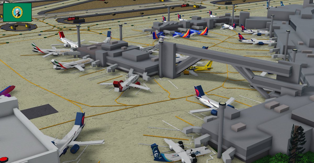 Mini scale version of 
Seattle-Tacoma International Airport recreated in Bloxburg