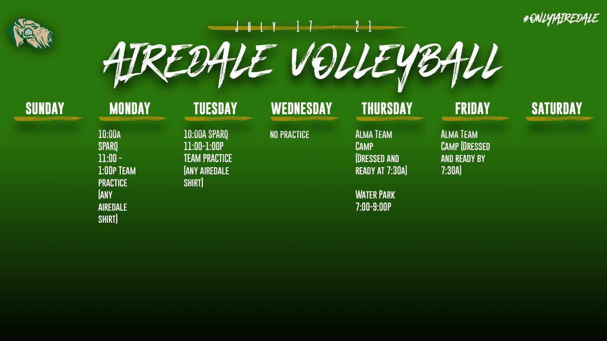 Another big week in store for the Airedales! 🏐 #only1airedale