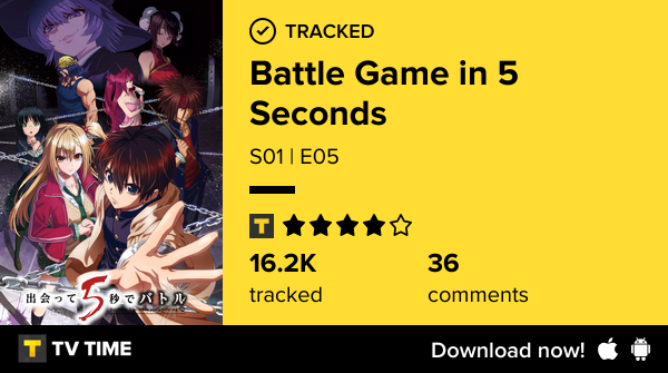 JcgmMis's tweet photo. I've just watched episode S01 | E05 of Battle Game in 5 Seconds! #battlein5secondsaftermeeting  https://t.co/ZwMXYdu3Iz #tvtime https://t.co/leYlZ4hRYd