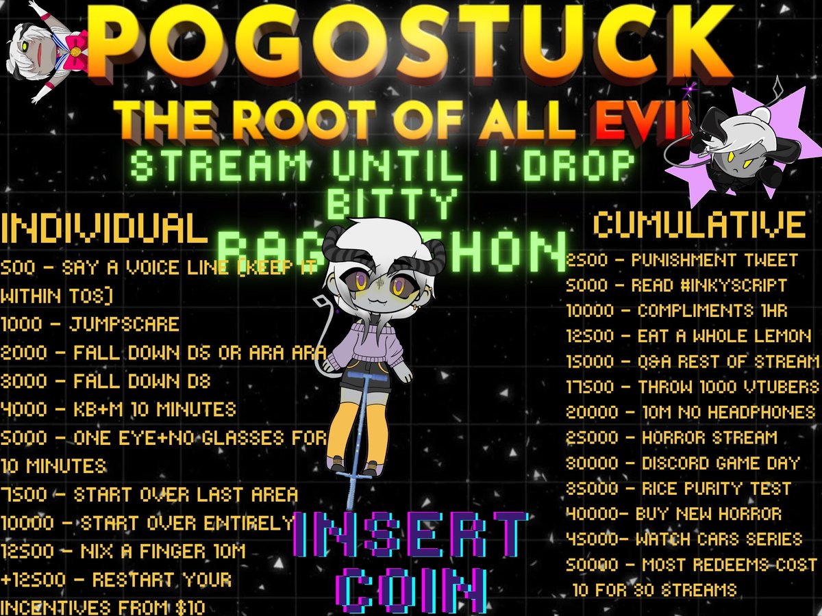 Nephistopheles_'s tweet photo. FRIDAY THE 21ST, SUPER SCUFFED BITTY/DONOTHON! 

All milestones shown in Bits on Twitch! I also have lots of fun stretch goals below. 

This is basically a bit of a buffer between starting my new job, possibly having to move, and a few other factors. Plus a celebration for 1300!! https://t.co/AL1q4N9Gnt